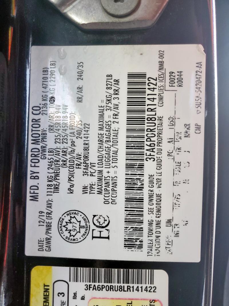 2020 FORD FUSION TIT 3FA6P0RU8LR141422