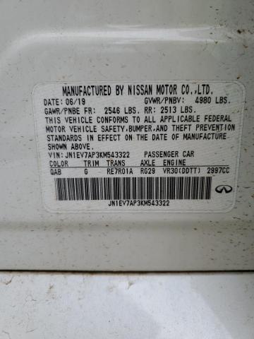 2019 INFINITI Q50 LUXE JN1EV7AP3KM543322