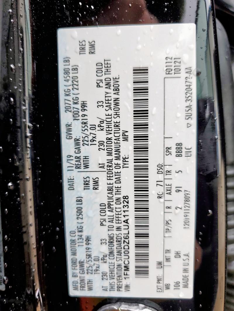 2020 FORD ESCAPE TIT - 1FMCU0DZ6LUA11328