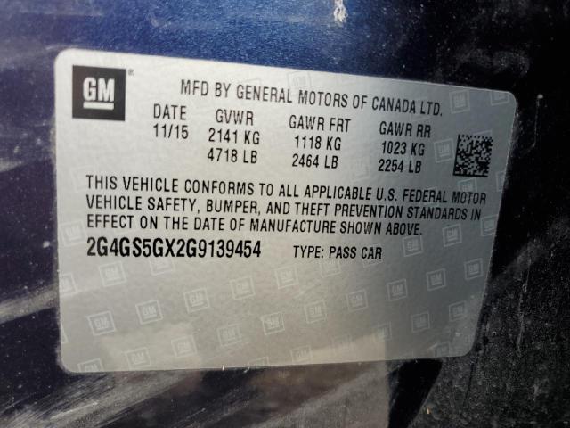 2016 BUICK REGAL PREM 2G4GS5GX2G9139454