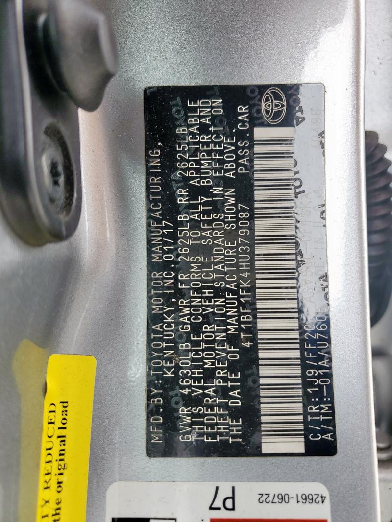 2017 TOYOTA CAMRY LE - 4T1BF1FK4HU379087