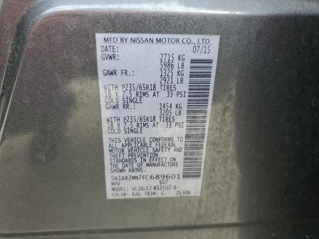 2015 NISSAN PATHFINDER - 5N1AR2MN7FC689601