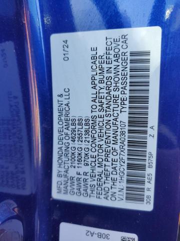 2024 HONDA ACCORD HYB - 1HGCY2F7XRA038107