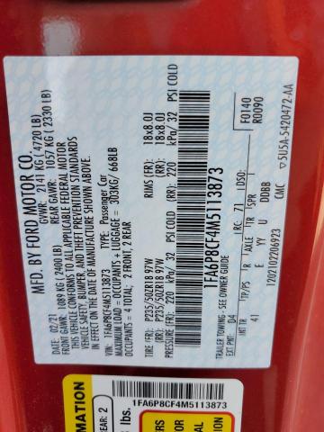 2021 FORD MUSTANG GT - 1FA6P8CF4M5113873