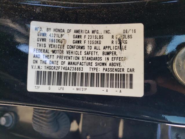 2016 HONDA ACCORD EX 1HGCR2F74GA238863