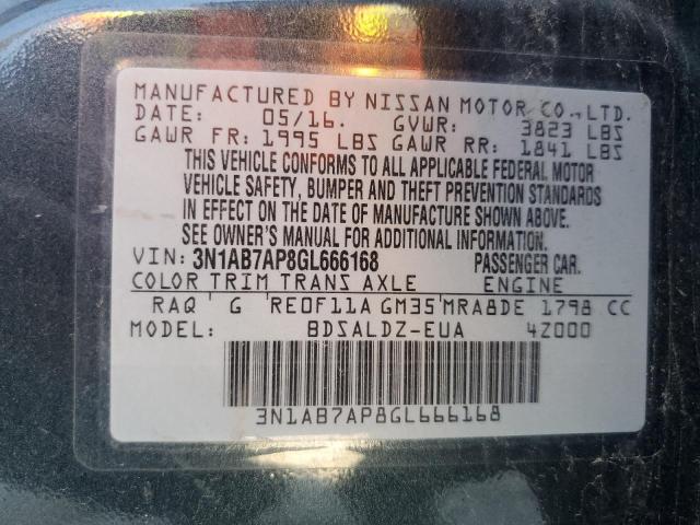 2016 NISSAN SENTRA S 3N1AB7AP8GL666168