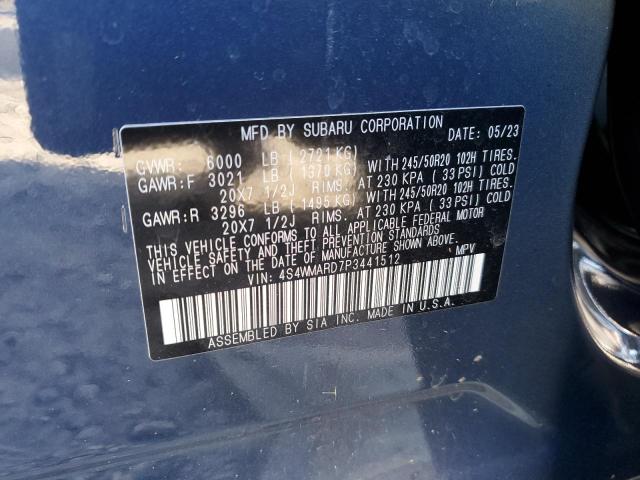 2023 SUBARU ASCENT TOU 4S4WMARD7P3441512
