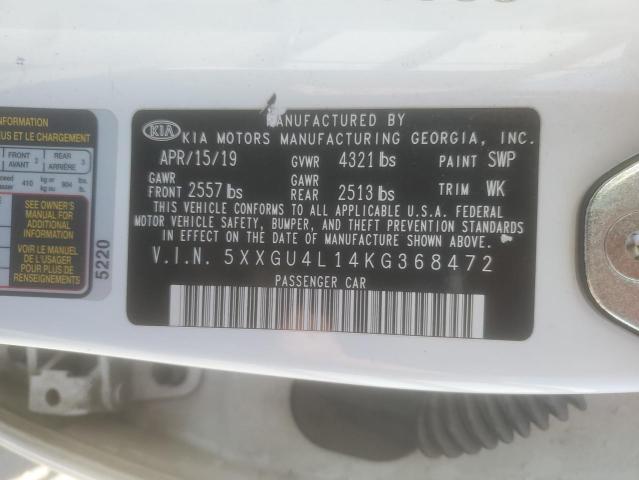 2019 KIA OPTIMA EX - 5XXGU4L14KG368472