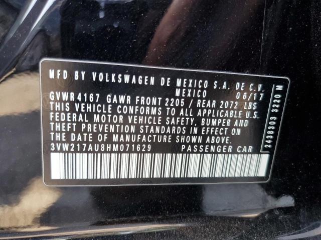 2017 VOLKSWAGEN GOLF S 3VW217AU8HM071629