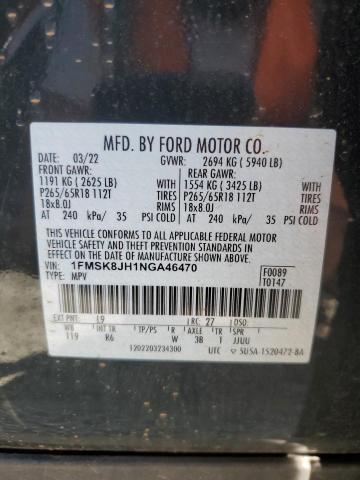 2022 FORD EXPLORER T - 1FMSK8JH1NGA46470