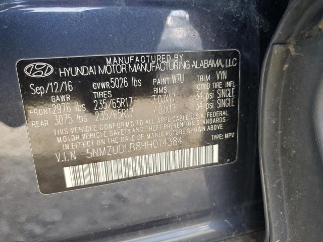 2017 HYUNDAI SANTA FE S - 5NMZUDLB8HH014384