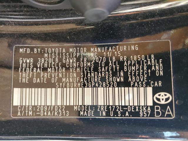 2016 TOYOTA COROLLA L - 5YFBURHE3GP428520