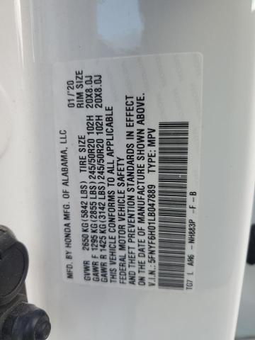 2020 HONDA PILOT ELIT - 5FNYF6H01LB047889