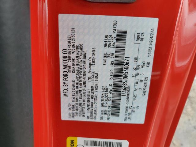 2022 FORD MUSTANG SH 1FA6P8SJ0N5500671