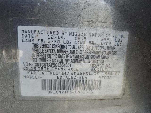 2016 NISSAN VERSA S - 3N1CN7AP5GL851651