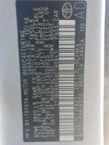 2017 TOYOTA COROLLA L - 2T1BURHE5HC780841