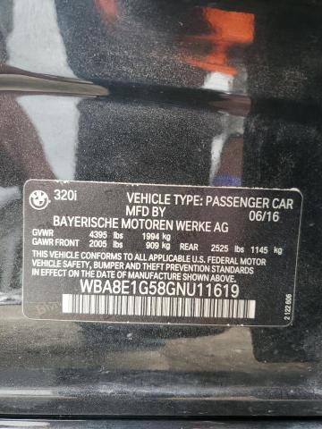 2016 BMW 320 I - WBA8E1G58GNU11619