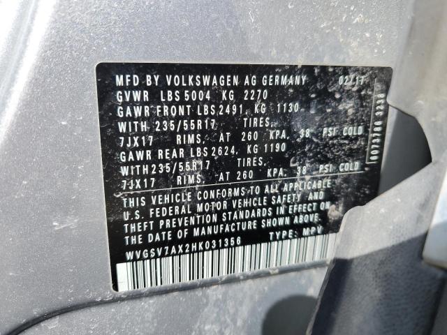 2017 VOLKSWAGEN TIGUAN WOL - WVGSV7AX2HK031356
