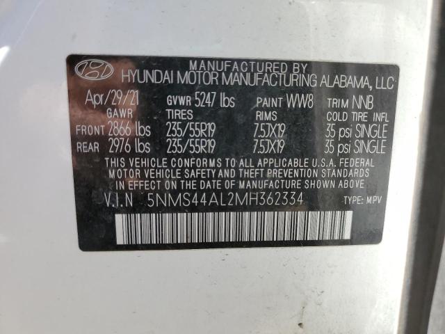 2021 HYUNDAI SANTA FE L - 5NMS44AL2MH362334
