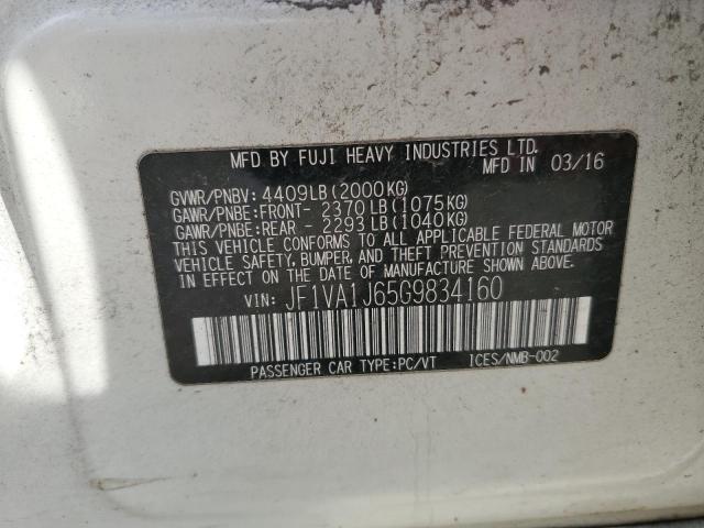 2016 SUBARU WRX LIMITE JF1VA1J65G9834160