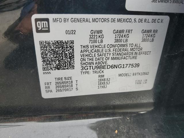 2022 GMC SIERRA LIM 3GTU9BED6NG177539