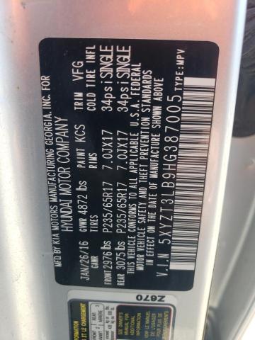 2017 HYUNDAI SANTA FE S - 5XYZT3LB9HG387005