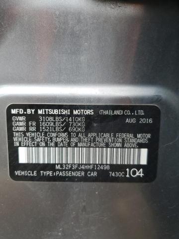 2017 MITSUBISHI MIRAGE G4 - ML32F3FJ4HHF12498