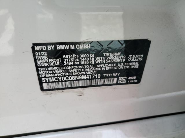 2022 BMW X6 M 5YMCY0C09N9J70336