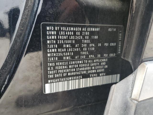 2016 VOLKSWAGEN TIGUAN S - WVGAV7AX2GW595625