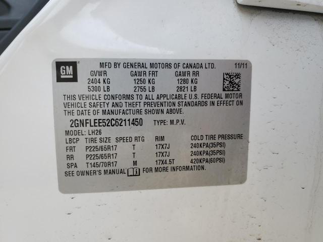 2012 CHEVROLET EQUINOX LT - 2GNFLEE52C6211450