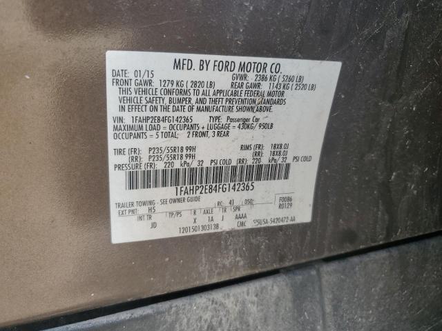 2015 FORD TAURUS SEL - 1FAHP2E84FG142365