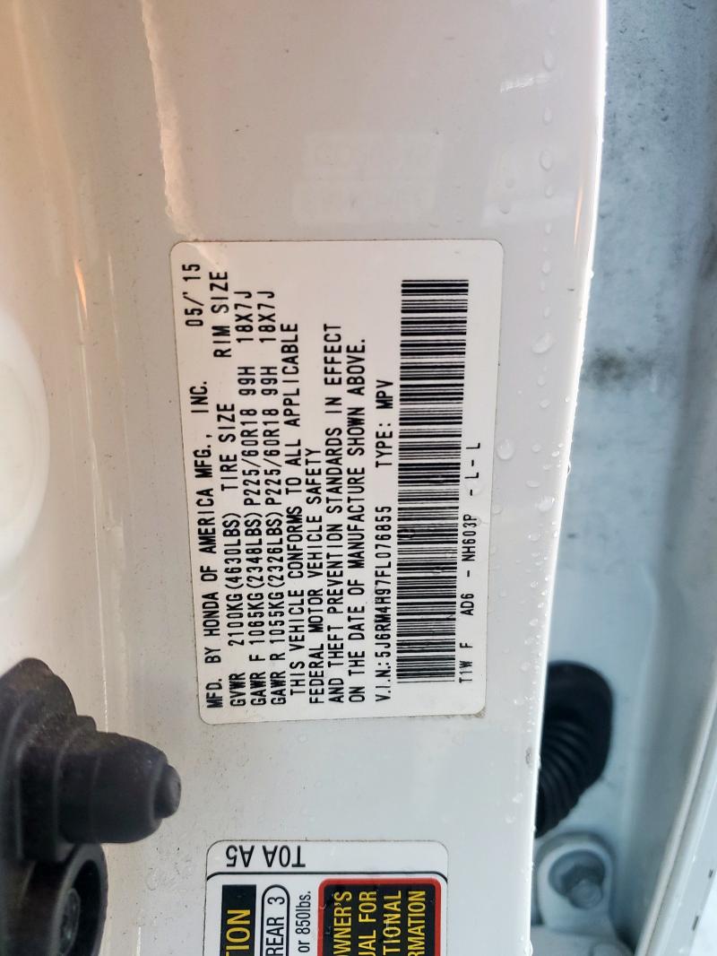 2015 HONDA CR-V TOURI - 5J6RM4H97FL076855