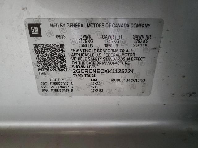 2019 CHEVROLET SILVERADO - 2GCRCNECXK1125724