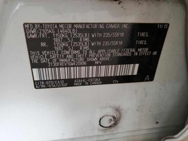 2016 TOYOTA RAV4 LIMIT - 2T3DFREV1GW420896