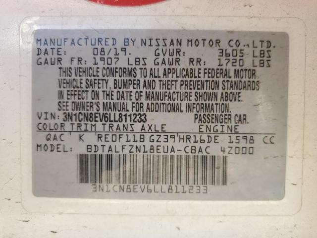 2020 NISSAN VERSA SV 3N1CN8EV6LL811233