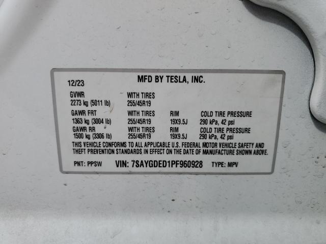 2023 TESLA MODEL Y - 7SAYGDED1PF960928