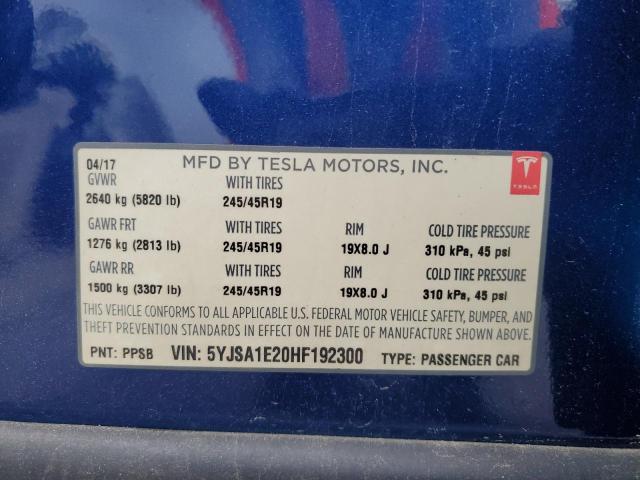 2017 TESLA MODEL S 5YJSA1E20HF192300