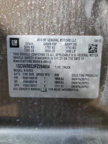 2015 CHEVROLET SILVERADO - 1GCVKREC0FZ294804