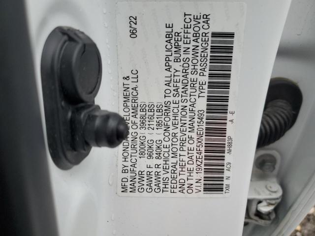 2022 HONDA INSIGHT EX 19XZE4F5XNE015493
