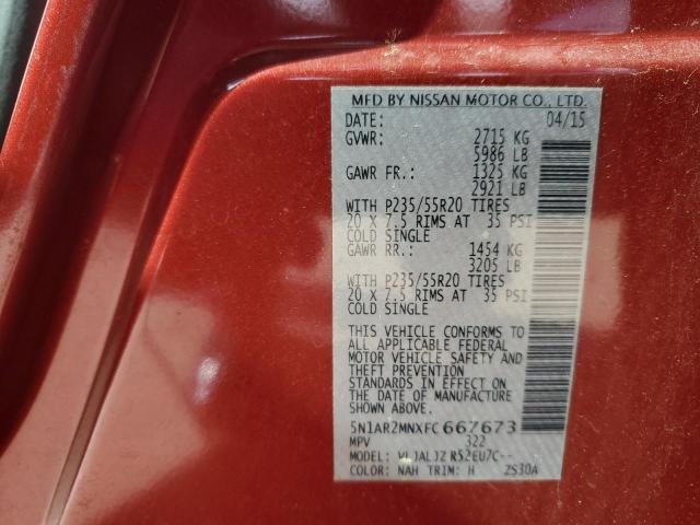 2015 NISSAN PATHFINDER - 5N1AR2MNXFC667673
