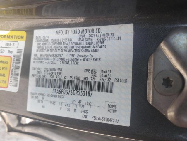 2016 FORD FUSION S - 3FA6P0G76GR353187