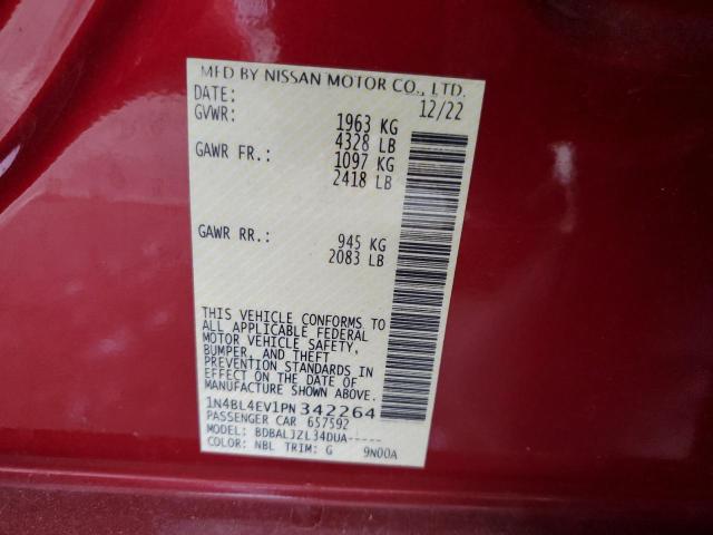 2023 NISSAN ALTIMA SL 1N4BL4EV1PN342264