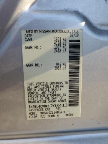2019 NISSAN ALTIMA SR - 1N4BL4CV0KC203413