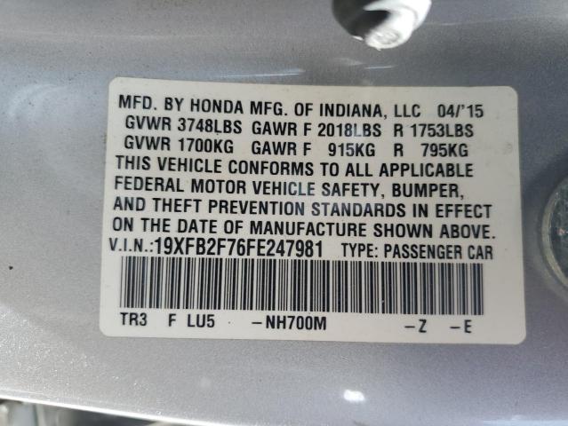2015 HONDA CIVIC SE 19XFB2F76FE247981