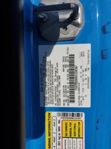 2017 FORD MUSTANG 1FATP8UH4H5334267