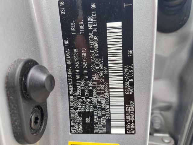 2018 TOYOTA HIGHLANDER - 5TDJZRFH0JS849992