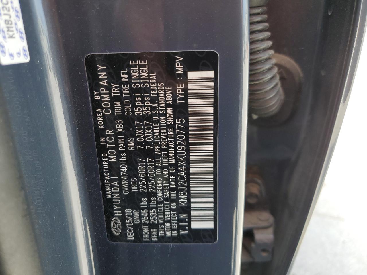 Lot #3287496995 2019 HYUNDAI TUCSON SE