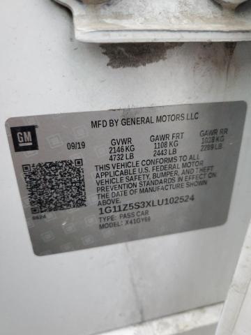 2020 CHEVROLET IMPALA LT 1G11Z5S3XLU102524