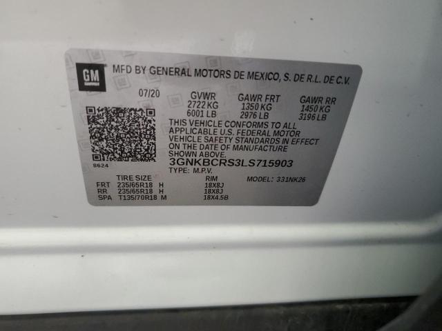 2020 CHEVROLET BLAZER 2LT 3GNKBCRS3LS715903