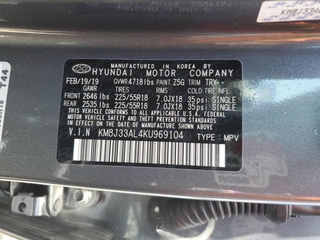 2019 HYUNDAI TUCSON LIM - KM8J33AL4KU969104